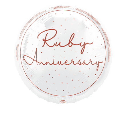 Ruby 40th Anniversary Foil Helium Balloon