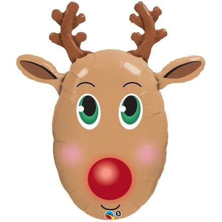 Rudolph Reindeer Head Super Shape Foil Balloon