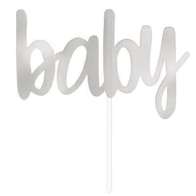 Silver Baby Cake Topper