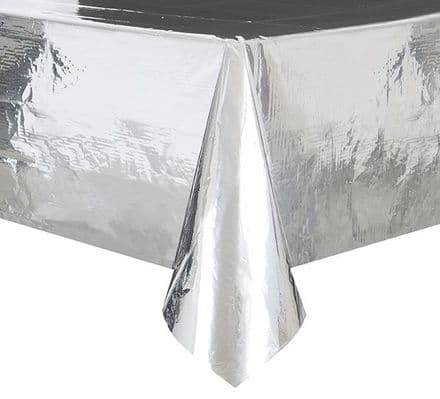 Silver Foil Rectangular Tablecover 54" x 108"/ 137cm x 274cm