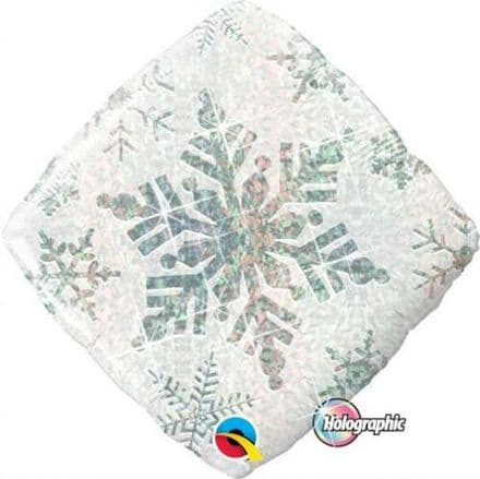 Silver Snowflake Diamond Foil Helium Balloon
