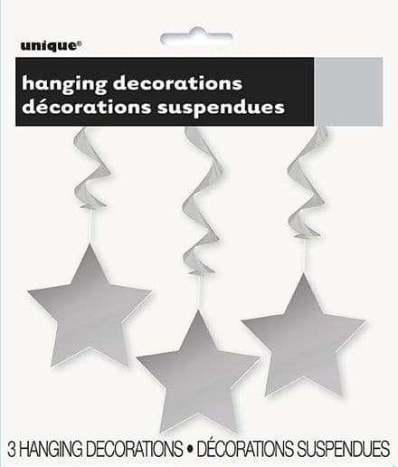 Silver Star Hanging Swirls