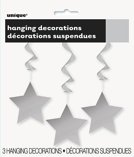 Silver Star Hanging Swirls