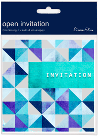 Simon Elvin Teal Holographic Open Invitations