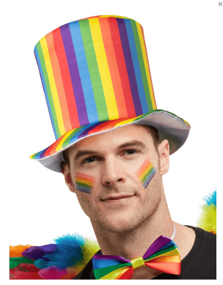 Smiffy Rainbow Stripe Top Hat