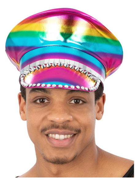 Smiffy Studded Rainbow Captains Hat