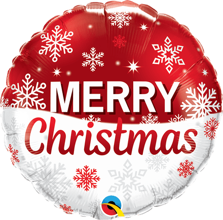 Snowflake Merry Christmas Foil Helium Balloon