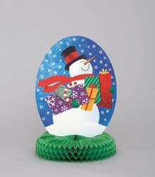Snowman Gifts Honeycomb Party Table Centrepiece