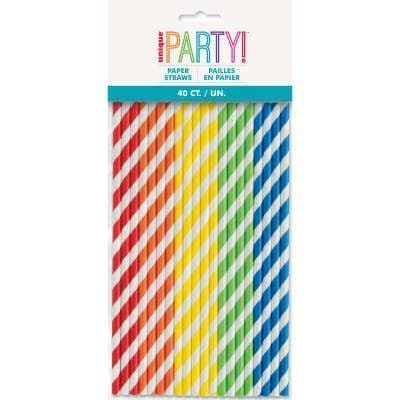 Spiral Print Paper Drinking Straws