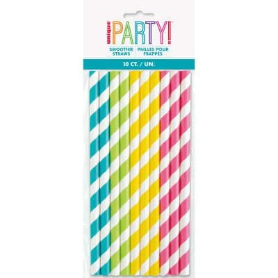 Spiral Print Smoothie Paper Drinking Straws