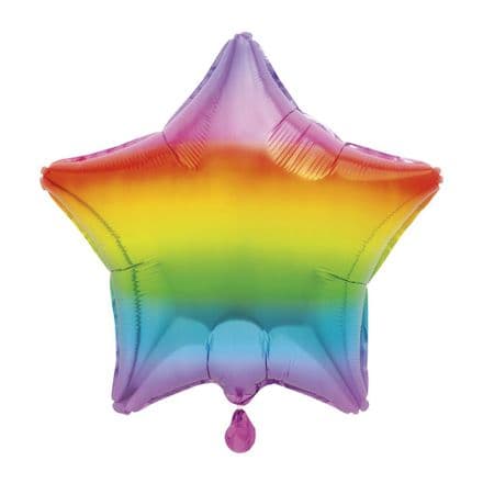 Star Rainbow Ombre Foil Helium Balloon