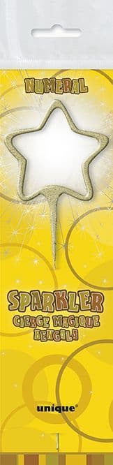 Star Shaped Cake Sparkler In Gold