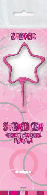 Star Shaped Cake Sparkler In Pink