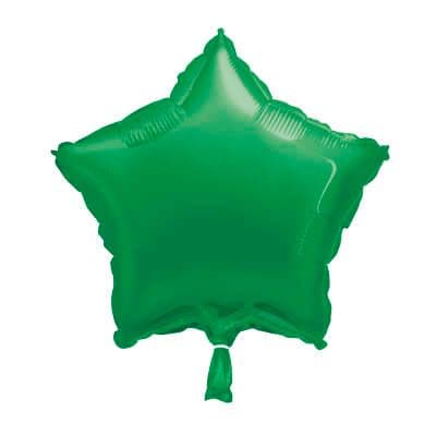 Star Shaped Green Foil Helium Balloon