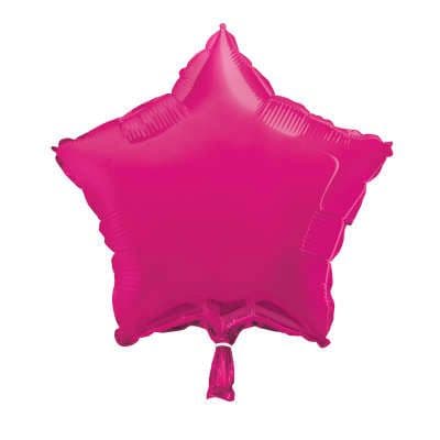 Star Shaped Hot Pink Foil Helium Balloon