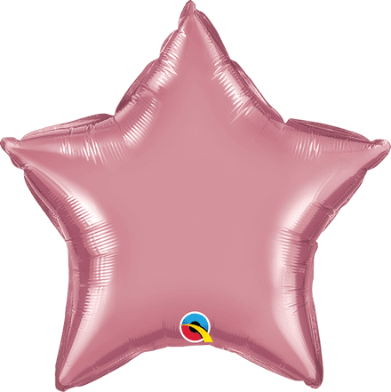 Star Shaped Mauve Chrome Foil Helium Balloon