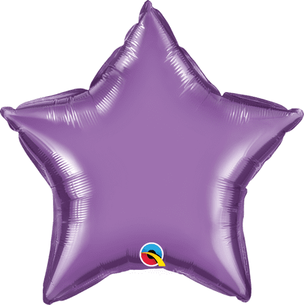 Star Shaped Purple Chrome Foil Helium Balloon