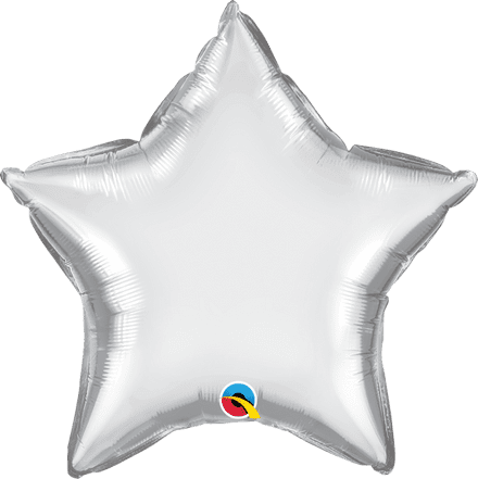 Star Shaped Silver Chrome Foil Helium Balloon