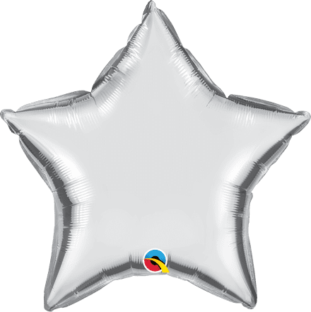 Star Shaped Silver Foil Helium Balloon