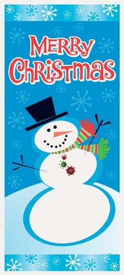 Stellar Snowman Christmas Door Poster