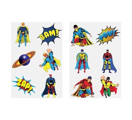 Superhero Tattoo Transfers 12pc