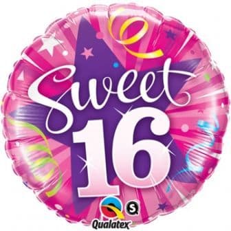 Sweet 16 Shining Star Hot Pink Foil Balloon