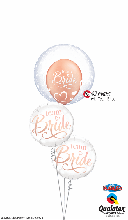 Team Bride Balloon In Bubble Bouquet