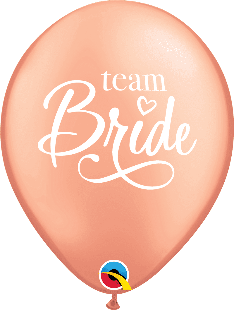 Team Bride Rose Gold Balloons