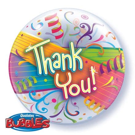 Thank You Streamers Bubble Balloon