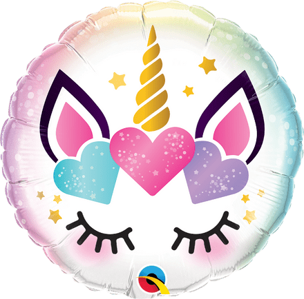 Unicorn Eyelashes Foil Helium Balloon