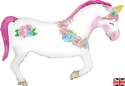 Unicorn Flowers Super Shape Foil Balloon