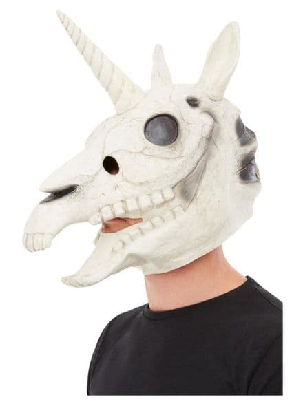 Unicorn Skull Latex Full Over Head Mask