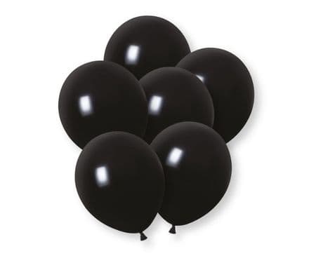 Unique 12" Latex Balloons - Black 10pk