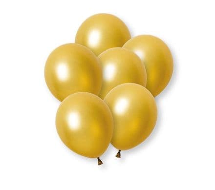 Unique 12" Latex Balloons - Pearl Gold 8pk