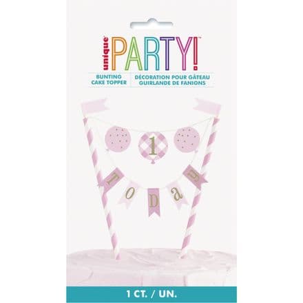 Unique 1st Birthday Pink Cake Topper
