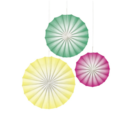Unique 2 Tone Paper Fans Decorations