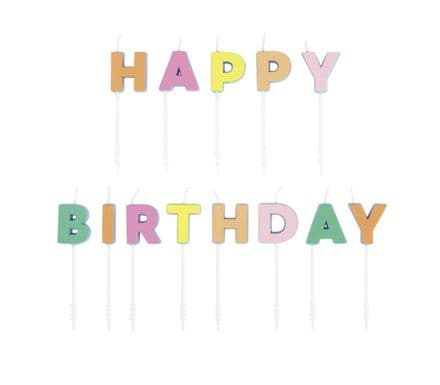 Unique 'Happy Birthday' Decal Candles