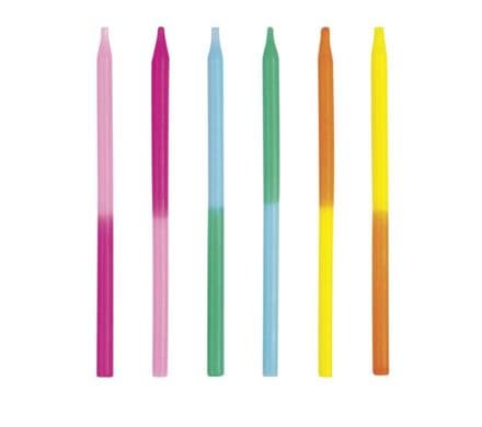 Unique Two Colour Cake Candles 12 Pack