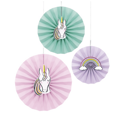 Unique Unicorn Paper Fans Decorations