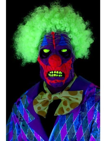 UV Black Light Clown Full Over Head Mask