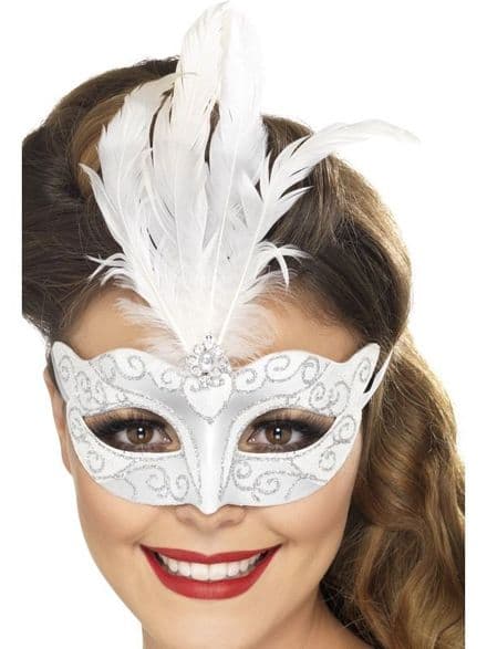 Venetian Silver Glitter Eye Mask