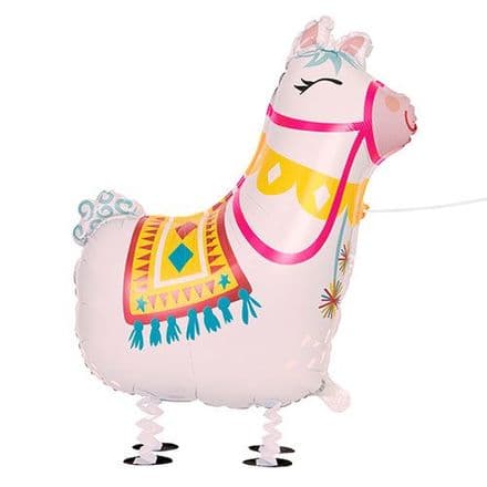 Walking Llama Helium Foil Balloon