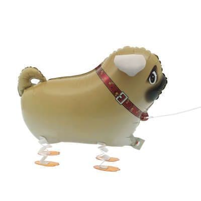 Walking Pet Pug Helium Foil Balloon