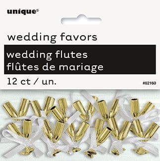 Wedding Favour Flutes In Gold