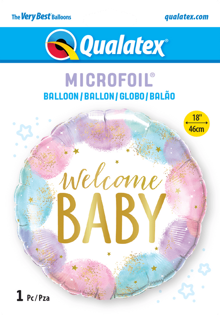 Welcome Baby Watercolour Foil Balloon
