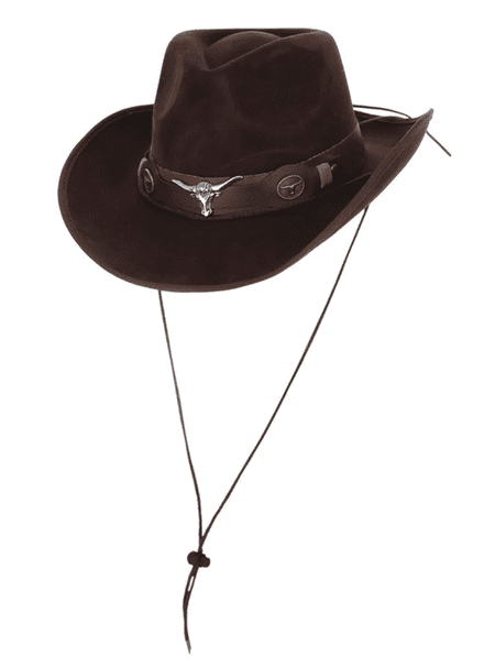 Wild West Cowboy Hat In Brown Mock Leather