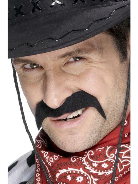 Wild West Cowboy Moustache Black