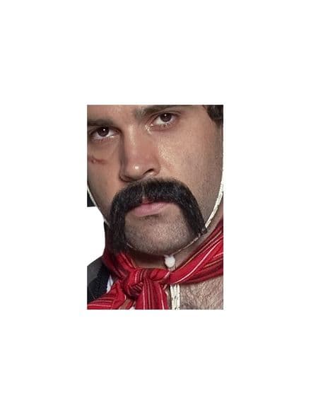 Wild West Handlebar Moustache Black
