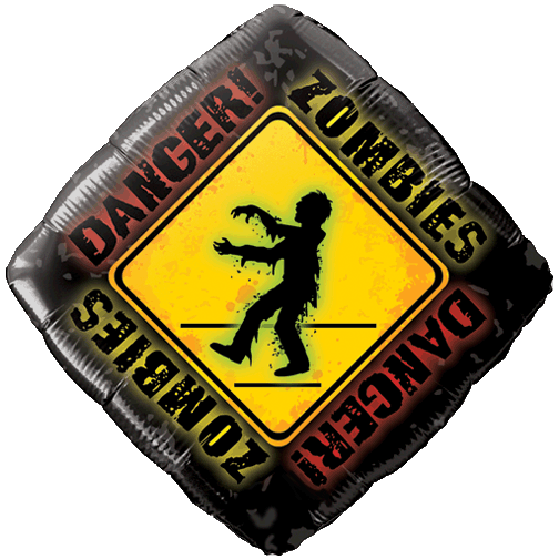 Zombie Crossing Foil Helium Balloon