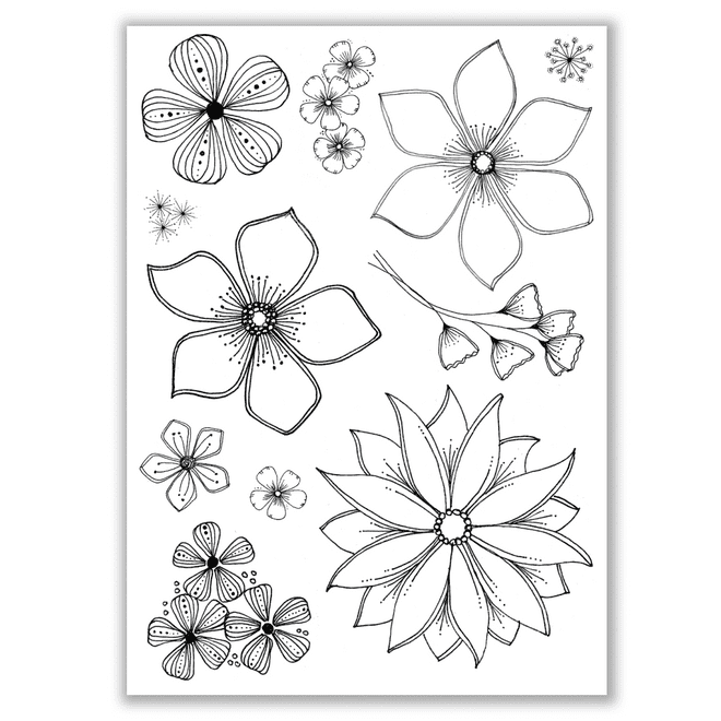 JH1077 Julie's Hand Picked Florals A5 Stamp Set